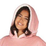 THE COMFY Original | Oversized Microfiber & Sherpa Wearable Blanket, Seen On Shark Tank, One Size Fits All (Blush)