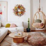 TEMPUS 22 inch Artificial Autumn Peony Daisy Wreath Multiple Leaf Wreath for Front Door Harvest Festival Window Wedding Autumn Outdoor Indoor Decoration