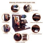 VEIYAILU Gifts for Men Women Brother Boss Boyfriend Him,Nightstand Organizer,Gifts for Dad from Daughter Son Gift Ideas for Mother's Day,Father's Day, Christmas, and Valentine's Day(Dark Brown)