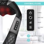 Shiatsu Neck and Back Massager with Heat, Deep Tissue 4D Kneading Shoulder Massage Pillow for Back, Neck and Shoulder, Body Muscle Pain Relief, Use at Home, Office, Car - Gifts for Women Men Dad Mom