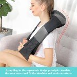 Shiatsu Neck and Back Massager with Heat, Deep Tissue 4D Kneading Shoulder Massage Pillow for Back, Neck and Shoulder, Body Muscle Pain Relief, Use at Home, Office, Car - Gifts for Women Men Dad Mom