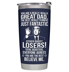 BETHEGIFT Gifts for Dad from Daughter, Son, Kids - Dad Gifts for Christmas, Fathers Day - Present for Dad - Birthday Gifts for Dad - Dad Tumbler 20oz, Navy
