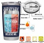 BETHEGIFT Gifts for Dad from Daughter, Son, Kids - Dad Gifts for Christmas, Fathers Day - Present for Dad - Birthday Gifts for Dad - Dad Tumbler 20oz, Navy
