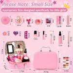 Kids Washable Makeup Girl Toys - Kids Makeup Kit for Girl, Real Make Up Set, Little Girls Makeup Kit for Toddler Kid Children Princess, Christmas Birthday Gift Toys for Girl 4 5 6 7 8 9 10 Year Old