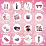 Kids Washable Makeup Girl Toys - Kids Makeup Kit for Girl, Real Make Up Set, Little Girls Makeup Kit for Toddler Kid Children Princess, Christmas Birthday Gift Toys for Girl 4 5 6 7 8 9 10 Year Old