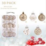 30ct Clear Champagne Christmas Ornaments Set
