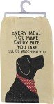 Primitives by Kathy Cotton Dish Towel Set - Dog Design, Kitchen/Bathroom Decor, Tea Towels, 28"x28"