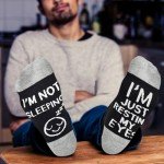 Dealswin Gifts for Dad Funny Socks: Birthday Gifts for Men Husband Garandpa, Stocking Stuffers for Men Father's Day Gifts idea, I'm Not Sleeping I'm Just Resting My Eyes Socks