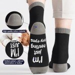 Dealswin Gifts for Dad Funny Socks: Birthday Gifts for Men Husband Garandpa, Stocking Stuffers for Men Father's Day Gifts idea, I'm Not Sleeping I'm Just Resting My Eyes Socks