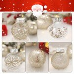 30ct Clear Champagne Christmas Ornaments Set