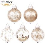 Champagne Shatterproof Christmas Tree Ball Ornaments Set