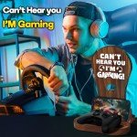 Slothoem-Gamer Gifts for Teenage Boy, Gamer Room Decor for Man, Best Gifts for Son, Boyfriend, Husband, Gaming Accessories, Wooden Gaming Headset Stand for Gaming Desktop- Can't Hear You I'm Gaming