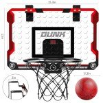 TEMI Basketball Hoop Indoor, Mini Basketball Hoop with 4 Balls & Electronic Scoreboard, Over The Door Basketball Hoop, Basketball Toys for Boys Girls Age 5 6 7 8 9 10 11 12 - Kids & Teens Gift Ideas
