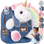 Naturally KIDS Unicorn Toys Gifts for 2 Year Old Girls, 3 Year Old Girl Gifts, 2 Year Old Girl Birthday Gift, Christmas Gifts for 3 Year Old Girl, Toddler Unicorn Backpack
