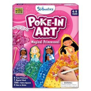 Skillmatics Art & Craft Activity - Poke-in Art Magical Princesses, Mess-Free Art for Kids, DIY Craft Kits, Creative Activity, Fine Motor Skills, Christmas Gifts for Girls & Boys Ages 4, 5, 6, 7, 8, 9