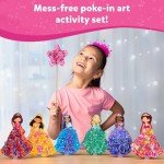 Skillmatics Art & Craft Activity - Poke-in Art Magical Princesses, Mess-Free Art for Kids, DIY Craft Kits, Creative Activity, Fine Motor Skills, Christmas Gifts for Girls & Boys Ages 4, 5, 6, 7, 8, 9
