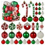 60-Pack Shatterproof Christmas Ball Ornaments Set