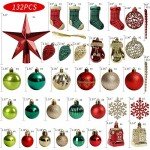 132-Piece Shatterproof Christmas Ornament Set