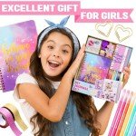Nollh DIY Journal Kit for Girls - DIY Journal Set for Tween & Teen Girls, Stationery Set, Scrapbook & Diary Supplies Set, Journaling Art Crafts Kit, Ideal Gifts for 8 9 10 11 12 13 14 Year Old Girl