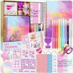 Nollh DIY Journal Kit for Girls - DIY Journal Set for Tween & Teen Girls, Stationery Set, Scrapbook & Diary Supplies Set, Journaling Art Crafts Kit, Ideal Gifts for 8 9 10 11 12 13 14 Year Old Girl