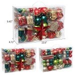 132-Piece Shatterproof Christmas Ornament Set
