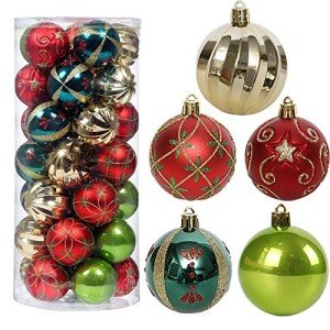 30ct Shatterproof Christmas Ball Ornament Set
