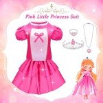 16 Pcs Princess Dress Up Clothes for Little Girl Role Play Costume Gift Set, Princess Mermaid Pretent Play Outfit Toys for Toddler Girls, Cosplay Birthday Party Gifts for Girls Age 3 4 5 6 7+ Year Old