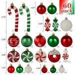 60-Pack Shatterproof Christmas Ball Ornaments Set