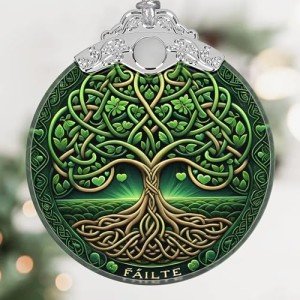 Tree of Life Stained Glass Christmas Ornament