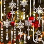 20PCS Clear Acrylic Snowflake Ornaments for Holidays