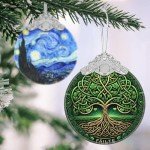 Tree of Life Stained Glass Christmas Ornament