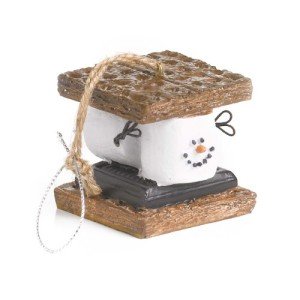 Smiling White Chocolate S'mores Holiday Ornament