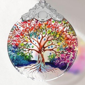 Tree of Life Stained Glass Christmas Ornament