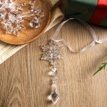 20PCS Clear Acrylic Snowflake Ornaments for Holidays