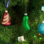 Christmas Pickle Tree Ornament - 3.5" Glass Decor