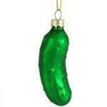 Christmas Pickle Tree Ornament - 3.5" Glass Decor