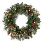 Pre-Lit Crestwood Spruce Christmas Wreath with Decorations