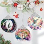 Tree of Life Stained Glass Christmas Ornament