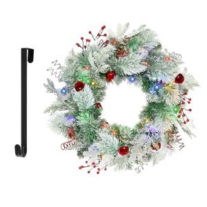 Light Up Christmas Wreath with Bells - 24