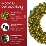 LED Pre-Lit Christmas Fir Wreath with Lights