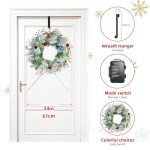 Light Up Christmas Wreath with Bells - 24