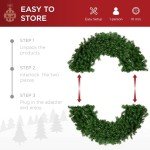 LED Pre-Lit Christmas Fir Wreath with Lights