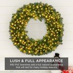 LED Pre-Lit Christmas Fir Wreath with Lights