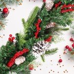 9FT Lighted Christmas Garland with Pine Cones & Berries