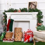 9FT Lighted Christmas Garland with Pine Cones & Berries