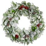 Festive 20-Inch Christmas Wreath with Pine Cones