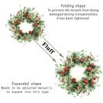 Festive Artificial Christmas Wreath with Holly & Bell