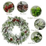 Festive 20-Inch Christmas Wreath with Pine Cones