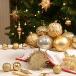 80pcs Elegant Gold Christmas Ornament Ball Set