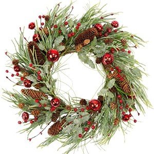 20” Holiday Wreath with Jingle Bells and Berries